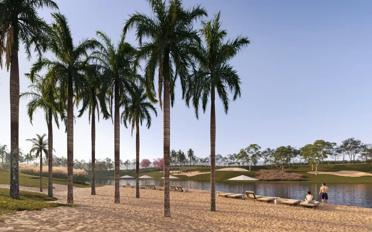 Praia do lago no Lago Di Vino